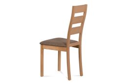 Jídelní židle BC-2603 BUK3 masiv buk, barva buk, látka hnědý melír, VÝPRODEJ poslední 1 KUS