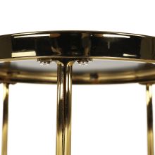 Set 2 konferenčních stolků MORINO kov gold chrom zlatá, sklo černé