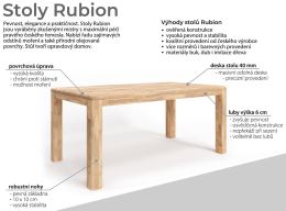 Jídelní stůl RUBION masiv buk, rozměr a barva dle výběru, český výrobek