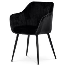 Jídelní židle PIKA BK4 sametová látka černá, kov černý lak mat