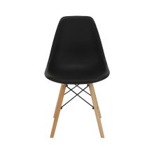Jídelní židle CINKLA 3, plast černý, podnož buk, kov černý