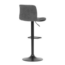 Barová židle AUB-806 GREY3 látka šedá v imitaci broušené kůže, kov černý lak mat