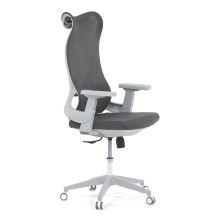Kancelářská židle KA-S248 GREY látka a síťovina šedá, plast bílý