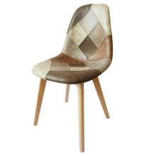 Jídelní židle SALEVA ekokůže patchwork, podnož buk