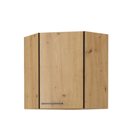 Horní skříňka, černý mat / dub artisan, Monro 60/60 GN-72 1F