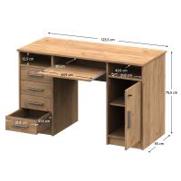 PC stůl B9 NEW 123,5 cm, dub artisan (3)