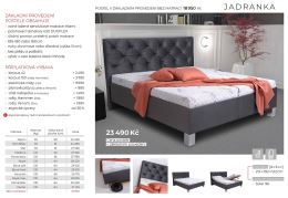 Čalouněná postel JADRANKA 160 nebo 180x200 cm, český výrobek