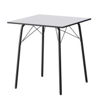 Jídelní stůl NALAK TYP 1, rozměr 70x70 cm, MDF laminovaná bílá, kov černý