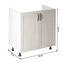 Spodní dřezová skříňka, bílá/sosna skandinávská, ROYAL D80Z