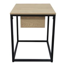 Příruční stolek NAVARO TYP 3, 45x45 cm, MDF lamino dub, kov černý lak mat