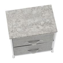 Noční stolek ROSITA TYP 1 MDF šedá, kov bílý lak, láka světle šedá