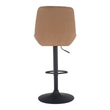 Barová židle CHIRO sametová látka Velvet hnědá, kov černý lak