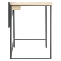 PC stůl KOMPUS lamino dub, kov černý matný lak (7)