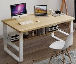 Pracovní stůl NARVIK 120x60 cm, MDF deska, dezén javor, kov bílý lak