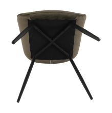 Jídelní židle SARIN sametová látka Velvet šedo-hnědá, kov černý