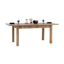Jídelní stůl, rozkládací, dub lefkas tmavý, 160-203x90 cm, MONTANA STW