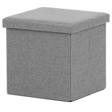 Skládací taburet s úložným prostorem TAB-461 GREY2 látka šedá