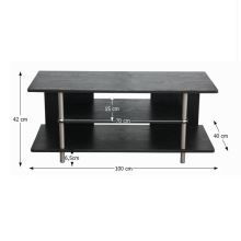TV stolek QUIDO černá/stříbrná