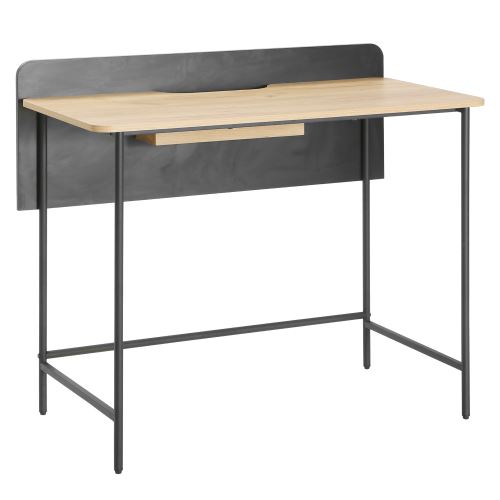 PC stůl KOMPUS lamino dub, kov černý matný lak