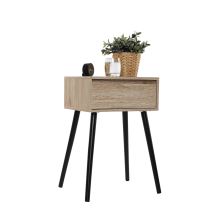 Příruční - noční stolek ALYSANDRA TYP 1 lamino dub, nohy masiv, barva černá