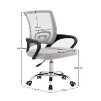 Kancelářská židle DEX 4 new, síťovina šedá, plast černý, kov chrom (4)