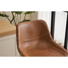 Barová židle AUB-714 BR ekokůže hnědá, kov černý lak mat