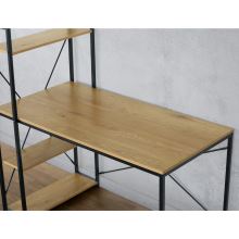 Pracovní stůl s regálem GD-520 OAK, MDF dekor dub, kov černý matný lak