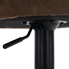 Barová židle LORASA NEW látka hnědá s efektem broušené kůže, kov černý