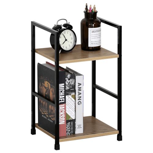 Regál GD-212 OAK MDF dekor dub, kov černý lak