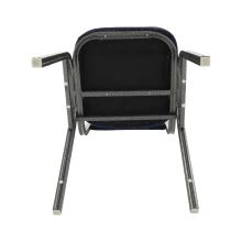 Židle JEFF 2  NEW stohovatelná, látka modrá, šedý kladívkový rám