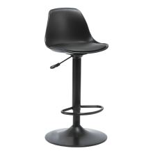 Barová židle DOBBY plast a ekokůže černá, kov černý lak