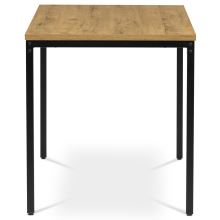 Jídelní stůl AT-631 OAK, 120x70 cm, MDF deska, dýha divoký dub, kov černý lak mat