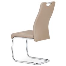 Jídelní židle DCL-418 CAP koženka cappuccino, chrom