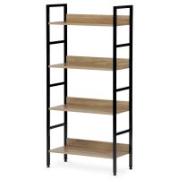 Regál GD-314 OAK MDF dekor dub, kov černý lak