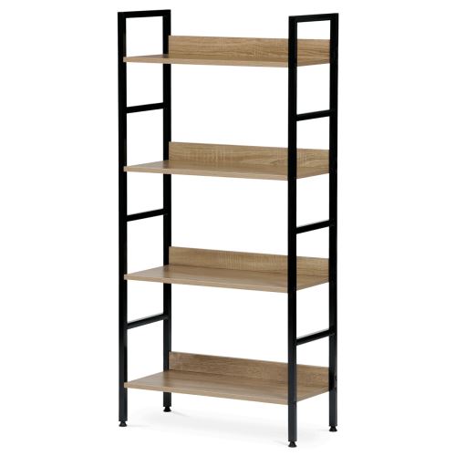 Regál GD-314 OAK MDF dekor dub, kov černý lak