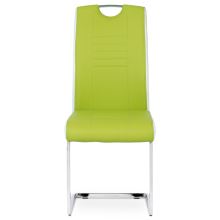 Jídelní židle DCL-406 LIM koženka limetková, boky bílé, chrom