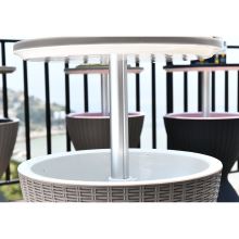 Zahradní chladící stolek FABIR plast polypropylen šedý s ratanovým designem