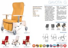 Křeslo pro seniory, zdravotní a sociální péči GAVOTA individuální konfigurace, český výrobek