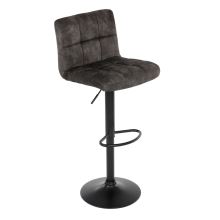 Barová židle AUB-827 BR4 sametová látka hnědá, kov černý lak mat