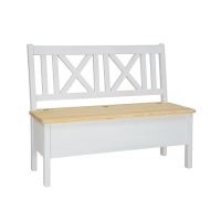 Rustikální lavice POPRAD WHITE SIL13A 150 cm:bílý vosk-tmavý vosk