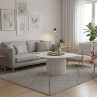 Konferenční stolek MAHIR TYP 1, průměr 80 cm, bílý mramor a MDF bílá (12)