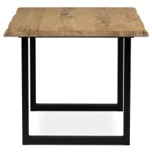 Jídelní stůl DS-U140 DUB, 140x90 cm, masiv dub, kov černý lak mat