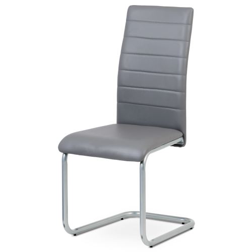 Jídelní židle DCL-102 GREY koženka šedá, kov šedý lak, vyřazeno
