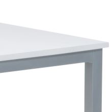 Jídelní stůl GDT-202 WT 110x70 cm, fólie bílá/šedý lak