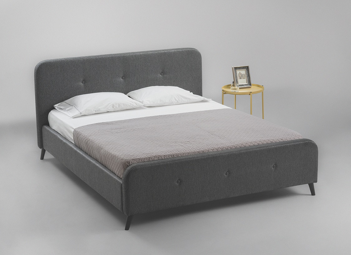 Čalouněná postel BRIANO 160x200 cm, látka šedá