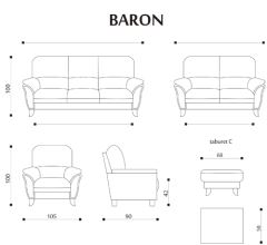 Čalouněná stylová sedací souprava BARON český výrobek