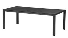 Zahradní stůl KJFT124, 205x90 cm, artwood a hliník, černá