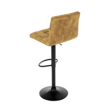 Barová židle AUB-827 YEL4 sametová látka žlutá, kov černý lak mat