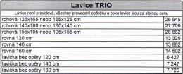 Jídelní lavice TRIO rovná, český výrobek