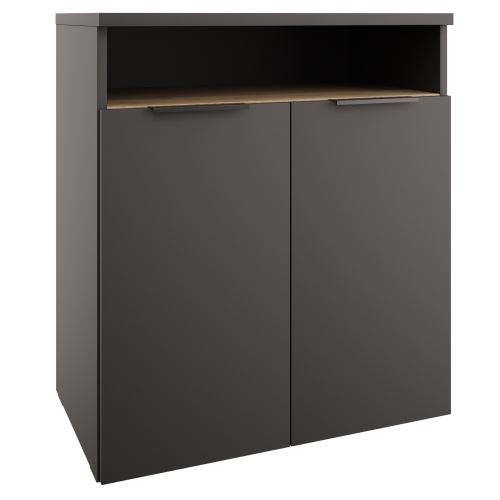 Komoda ADAPO ADP04, š.67 cm, antracit a dub cremona